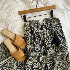 Strapless silk style maxi dress